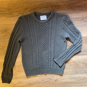 Old Navy Green Knit Crewneck Sweater